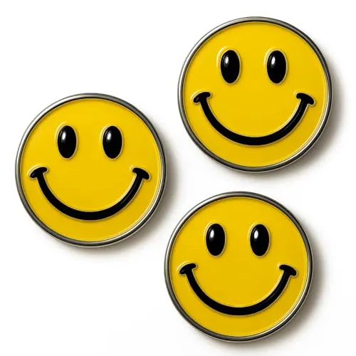 Smiley Face Lapel Pin - 1 Inch Yellow Round Badge with Secure Clutch, Zinc Alloy Build