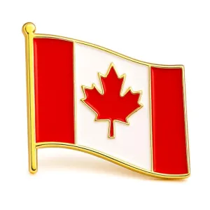 Canada Flag Lapel Pin Durable Aluminum Alloy Maple Leaf Brooch Badge with Gold Finish ? Patriotic