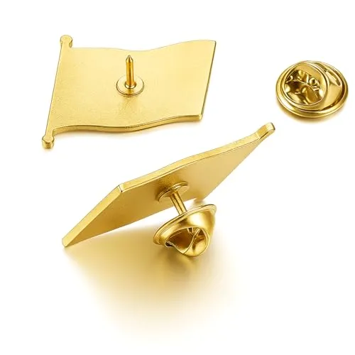 Canada Flag Lapel Pin Durable Aluminum Alloy Maple Leaf Brooch Badge with Gold Finish ? Patriotic 