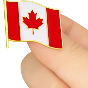 Canada Flag Lapel Pin Durable Aluminum Alloy Maple Leaf Brooch Badge with Gold Finish ? Patriotic 