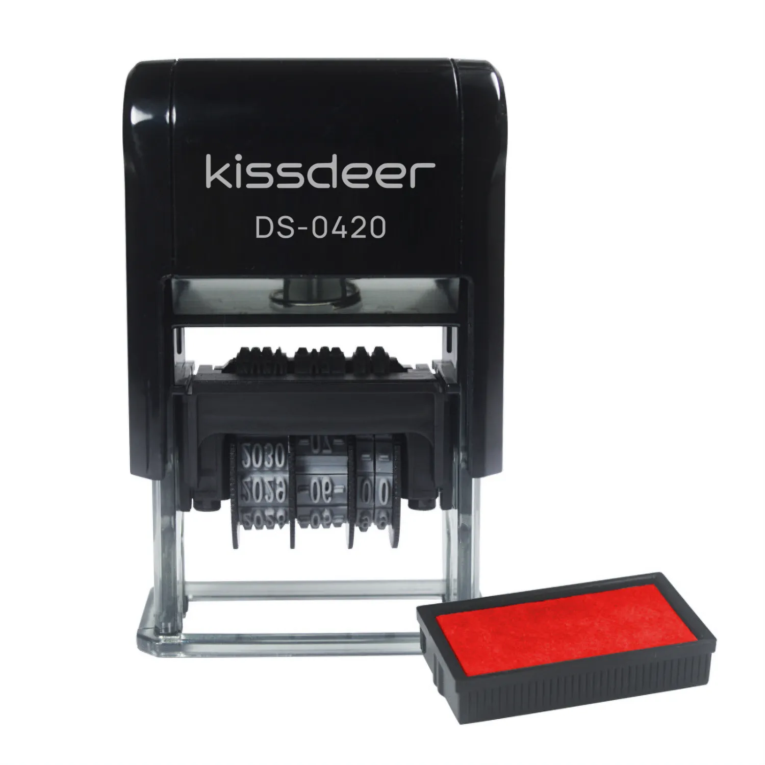 Date Stamp Set, 2PCS Self-Inking Rubber Stamp - 4mm x 20mm Imprint, Perfect for Shipping, Receiving,