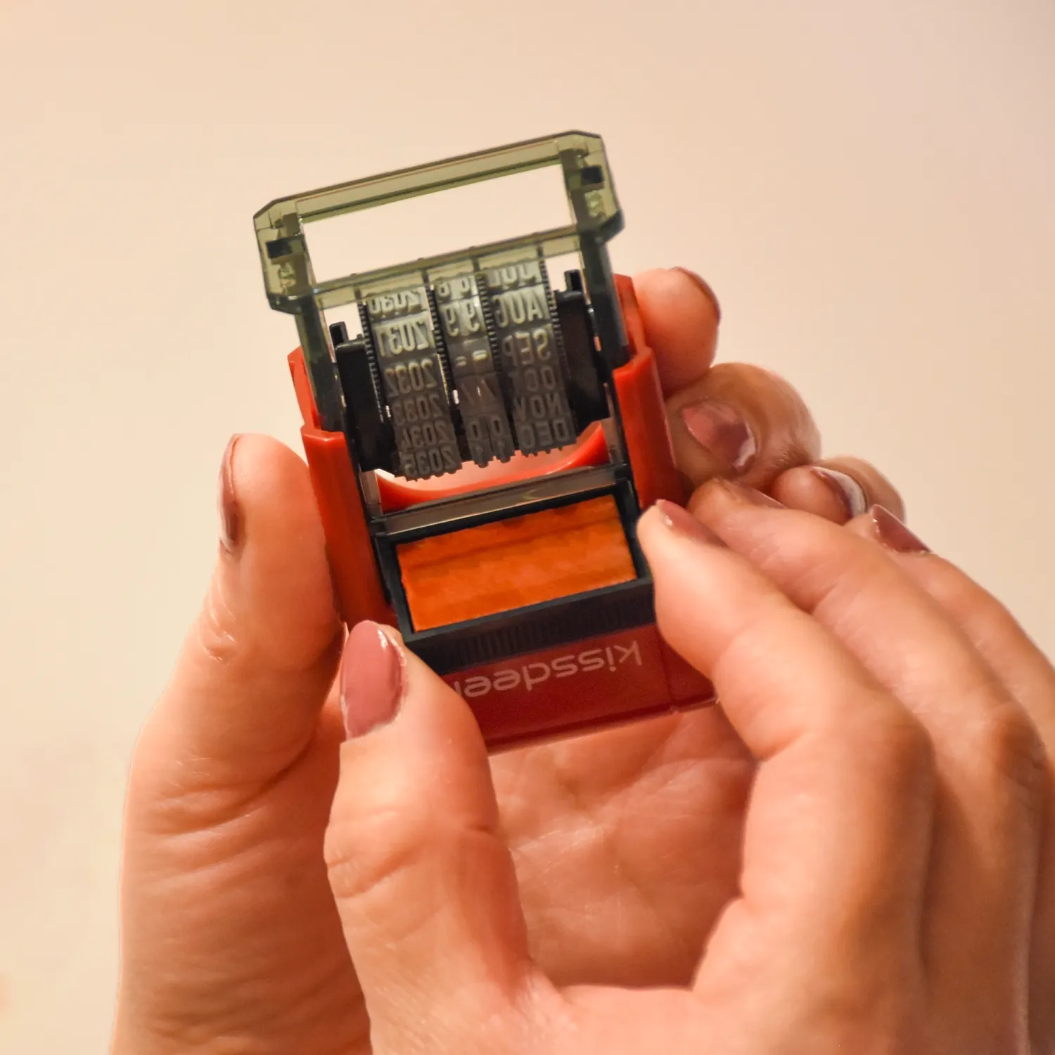 Date Stamp Set, 2PCS Self-Inking Rubber Stamp - 4mm x 20mm Imprint, Perfect for Shipping, Receiving,